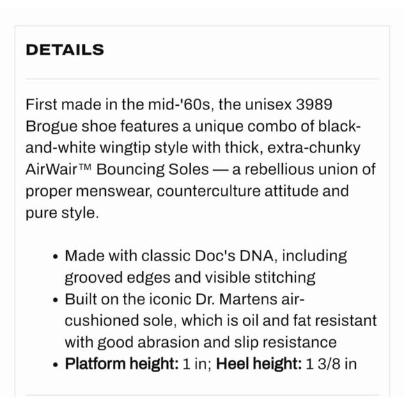 Dr Martens 3989 Bex Vintage Smooth Leather Brogue Shoes Womens 7.5 Made England - Picture 9 of 10